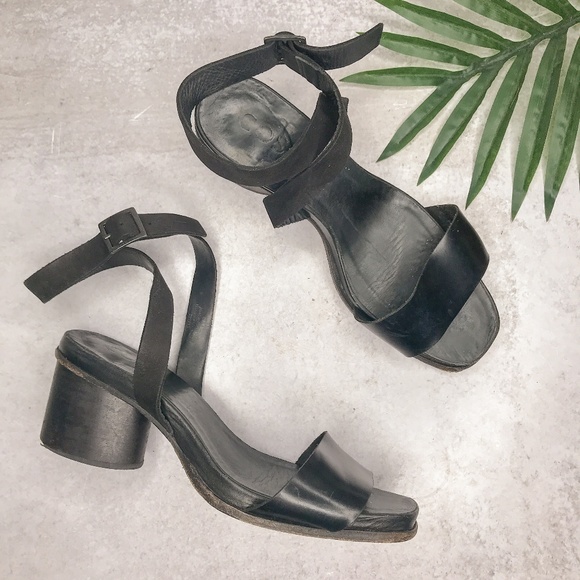 cos black leather sandals